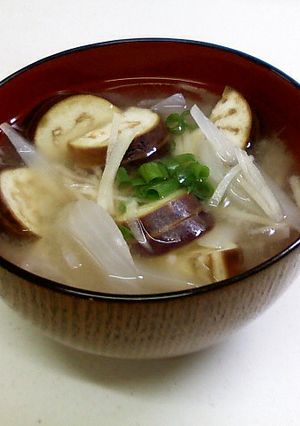 新生姜となす玉ねぎの味噌汁-レシピのメイン写真