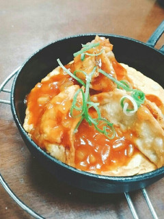 王将の生餃子使用!カレーチリソースかけ-レシピのメイン写真