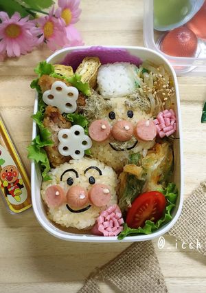 キャラ弁！アンパンマンとジャムおじさん-レシピのメイン写真