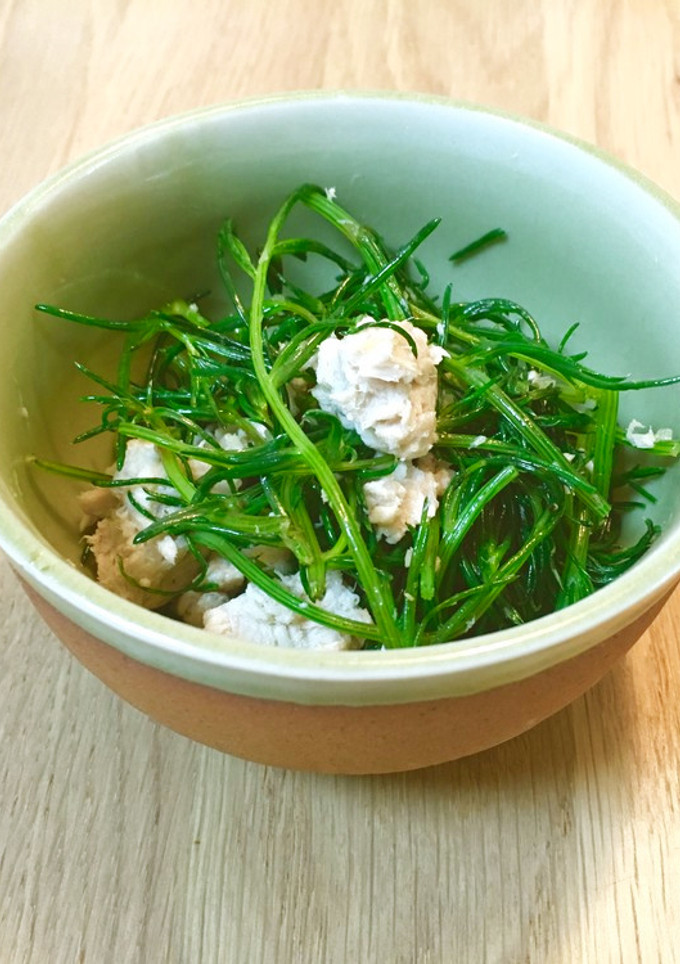 オカヒジキと鮫の炒め物（私の鮫レシピ⑧）-レシピのメイン写真