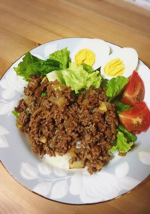 パン粉なし簡単☆お手軽ハンバーグ丼!-レシピのメイン写真