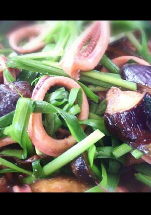 味付簡単スルメイカとナスの炒め煮-レシピのメイン写真