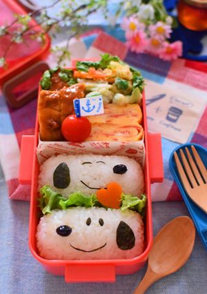 【キャラ弁】スヌーピーの俵おにぎり弁当-レシピのメイン写真