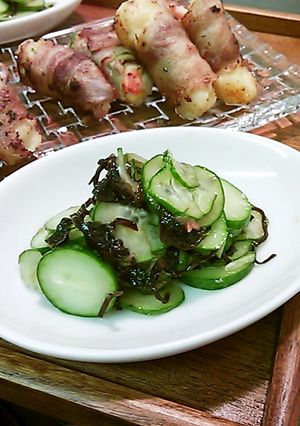 夏・梅キュウ・塩昆和え-レシピのメイン写真