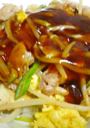 豚とエリンギの卵あんかけ丼-レシピのメイン写真