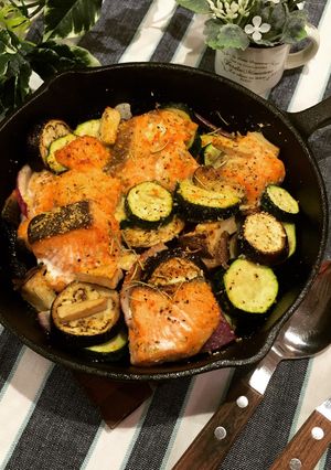 スキレットで鮭グリル-レシピのメイン写真