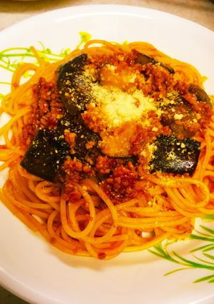 トマト缶不要ナスと挽き肉のパスタ-レシピのメイン写真