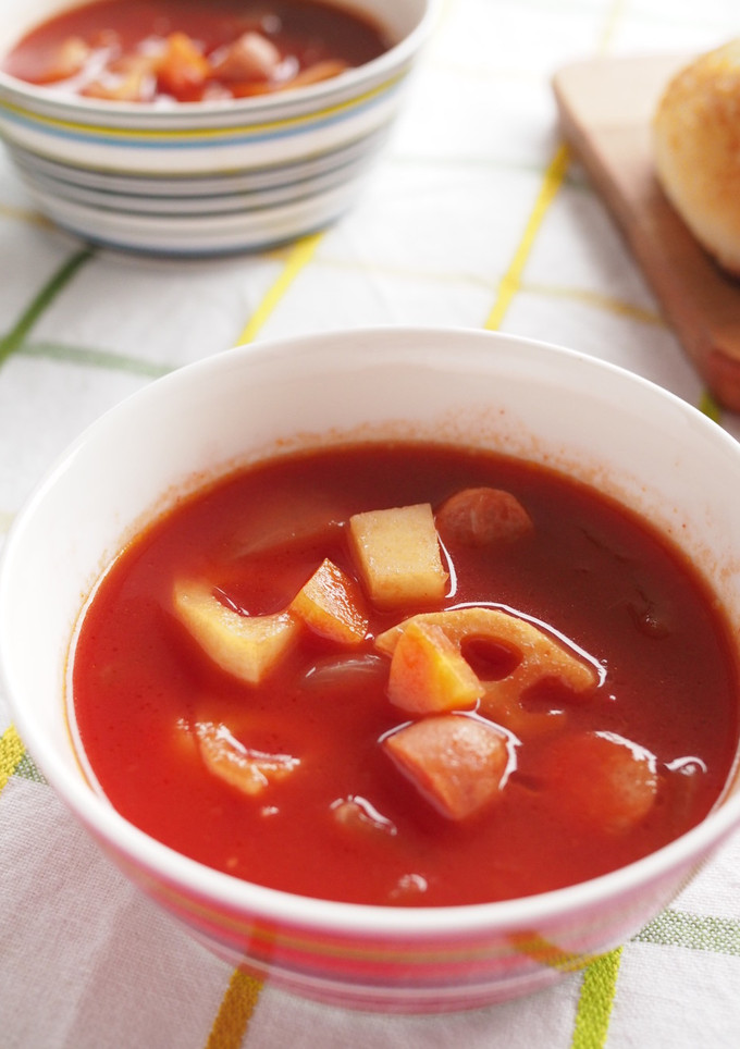 ごろごろ野菜とウィンナーのトマトスープ-レシピのメイン写真