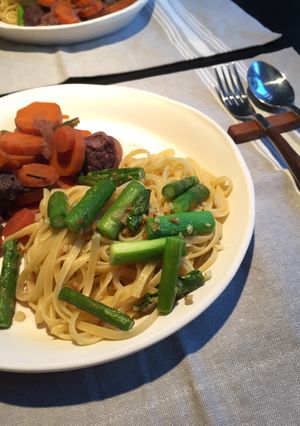 昆布茶で簡単絶品！アスパラパスタ-レシピのメイン写真