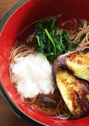 夏のランチに！とろける♡茄子おろし蕎麦-レシピのメイン写真