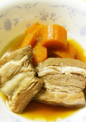 豚バラ肉と人参の煮物-レシピのメイン写真