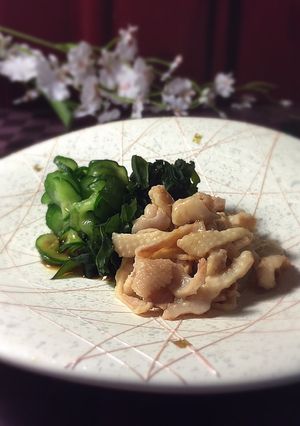 博多名物 鶏皮ポン酢➕きゅうりとワカメ-レシピのメイン写真