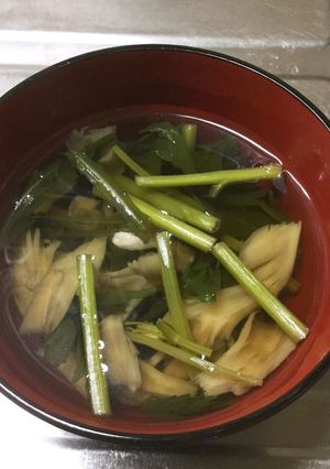 高血圧予防・舞茸と春菊のお吸い物-レシピのメイン写真