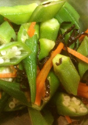 オクラとにんじんの塩昆布あえ-レシピのメイン写真