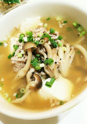 ひき肉と豆腐の♪食べるジンジャースープ♪-レシピのメイン写真