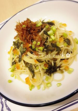 フライパン不要❀ちりめん山椒と高菜パスタ-レシピのメイン写真