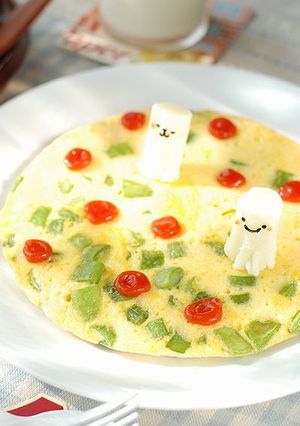 ★モッツァレラ星のオープンオムレツ★-レシピのメイン写真