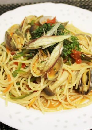 アサリと茸、野菜の具沢山パスタ-レシピのメイン写真