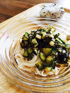 昆布とキュウリでサッパリ素麺-レシピのメイン写真