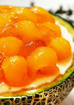 簡単！メロンカップの豆乳メロンプリン-レシピのメイン写真