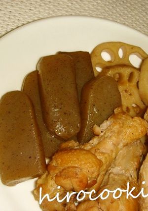 こんにゃくと手羽元のこっくり煮-レシピのメイン写真