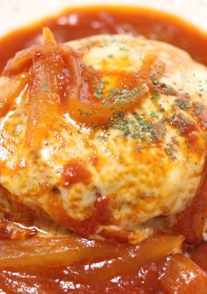 【トマト煮込みハンバーグ】@メモ用-レシピのメイン写真