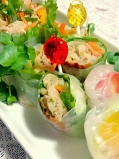 餃子を巻いた生春巻き♪-レシピのメイン写真