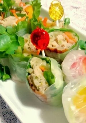 餃子を巻いた生春巻き♪-レシピのメイン写真