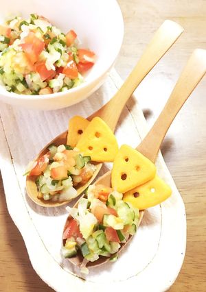 宅飲み前菜☆ワンスプーンでさっぱりチーザ-レシピのメイン写真