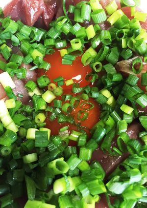 簡単おかず マグロの和風ユッケ〜!-レシピのメイン写真