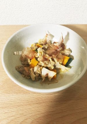 にゃんこと一緒に、かぼちゃの煮物-レシピのメイン写真