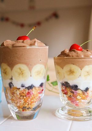 チョコ味スムージーパフェ✨ナイスクリーム-レシピのメイン写真