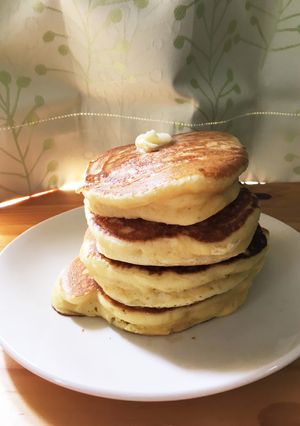 牛乳ナシぶわぶわ分厚いホットケーキ-レシピのメイン写真