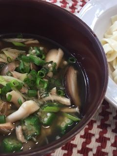 薬味たっぷり♪ツナきのこ汁つけうどん-レシピのメイン写真