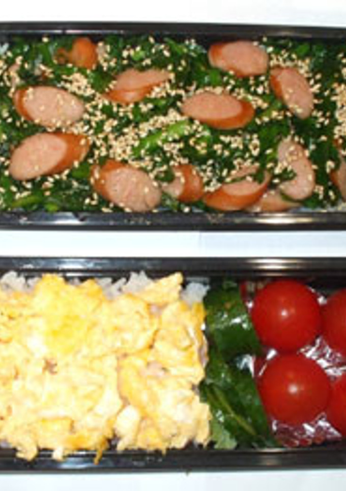 ニラ玉丼弁当♪簡単時短節約料理！炒り卵-レシピのメイン写真