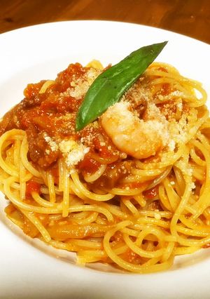 シンプルなアマトリチャーナ風パスタ-レシピのメイン写真