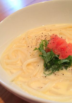 簡単☆５分で！濃厚明太クリームうどん♩-レシピのメイン写真