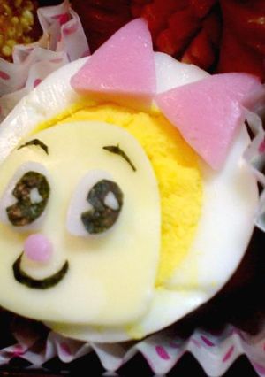 ゆで卵でドラミちゃん♪-レシピのメイン写真