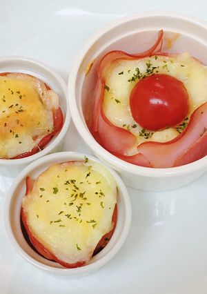 マッシュポテトのハムカップ焼き-レシピのメイン写真