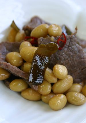 大豆と昆布と牛肉の炊き合わせ-レシピのメイン写真