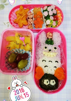 キャラ弁☆トトロ & まっくろくろすけ-レシピのメイン写真