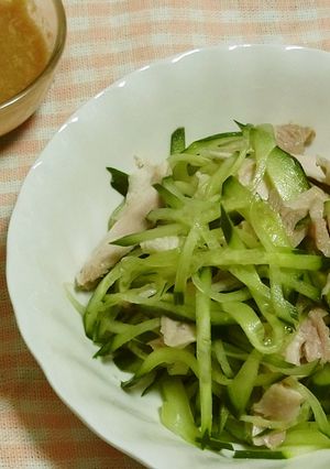 キュウリと蒸し鶏のゴマ酢和え-レシピのメイン写真