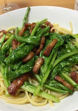カブの葉とベーコンの超シンプルパスタ-レシピのメイン写真