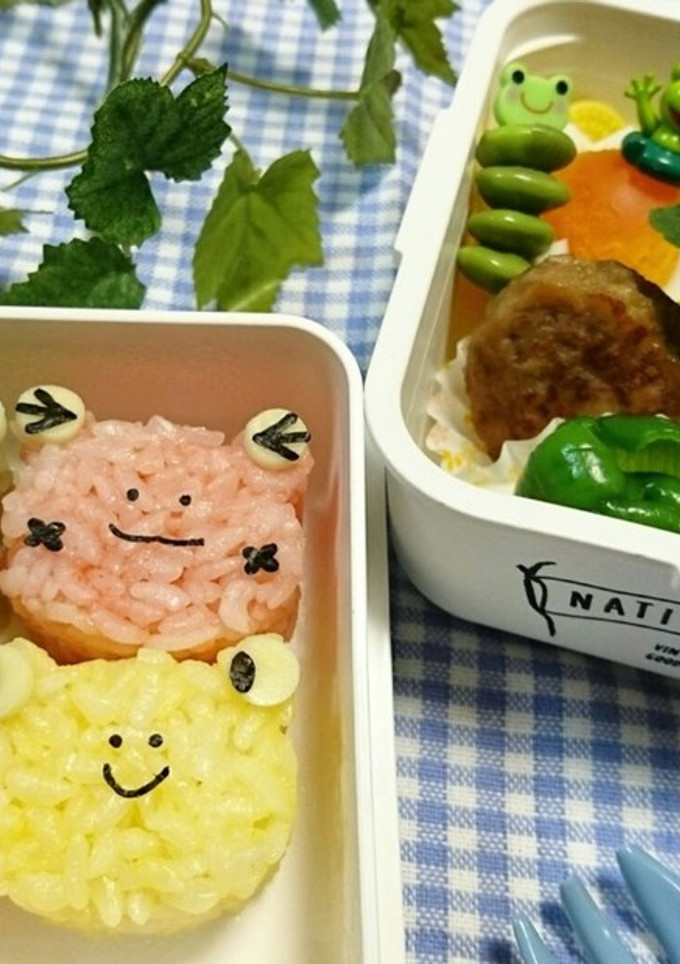 デコ弁☆ちぎりむすびでカエルさんの梅雨弁-レシピのメイン写真