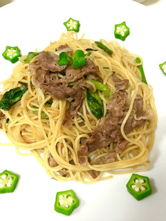 牛肉小松菜もやしのヘルシー和風パスタ⭐︎-レシピのメイン写真