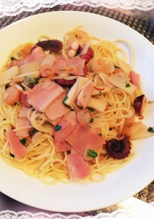 ベーコンと魚介の簡単パスタ-レシピのメイン写真