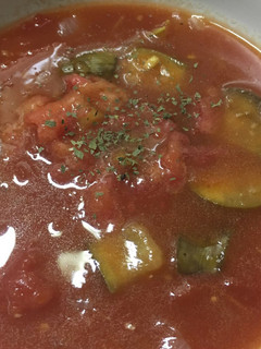 簡単!冷製ナスとトマトのスープ-レシピのメイン写真