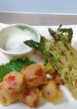 アスパラとトマトのフリッター風♪-レシピのメイン写真