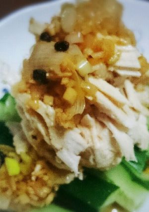 夏は爽やか、醤油風味の棒々鶏。胡麻要らず-レシピのメイン写真
