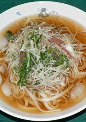 薬味たっぷり、梅風味の冷やしうどん-レシピのメイン写真